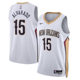 Dres New Orleans Pelicans Jose Alvarado 15 Nike 2022-23 Association Edition Bijela Swingman